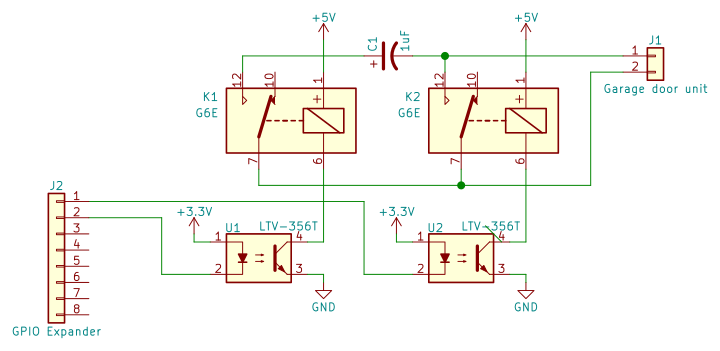 Schematic of first attempt with optoisolated relays